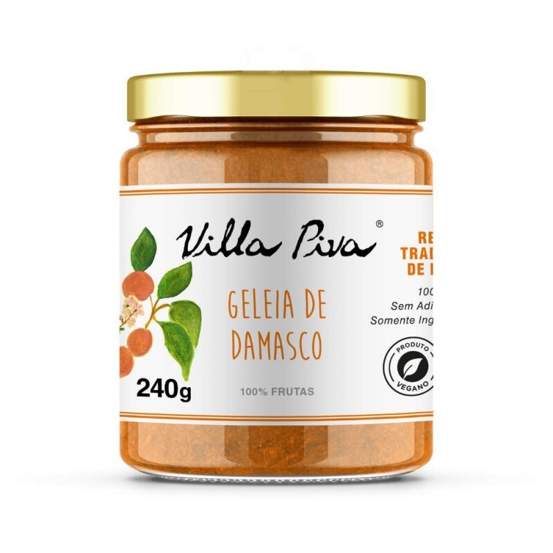 Geléia de Damasco 100% Fruta Villa Piva - 240 gramas