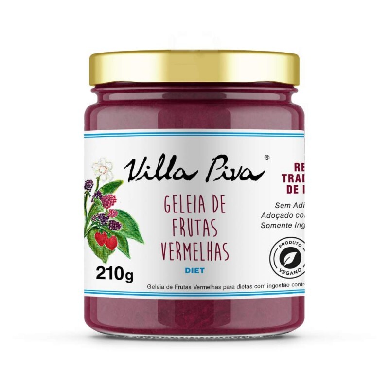 Geléia Diet de Frutas Vermelhas Villa Piva - 210 Gramas