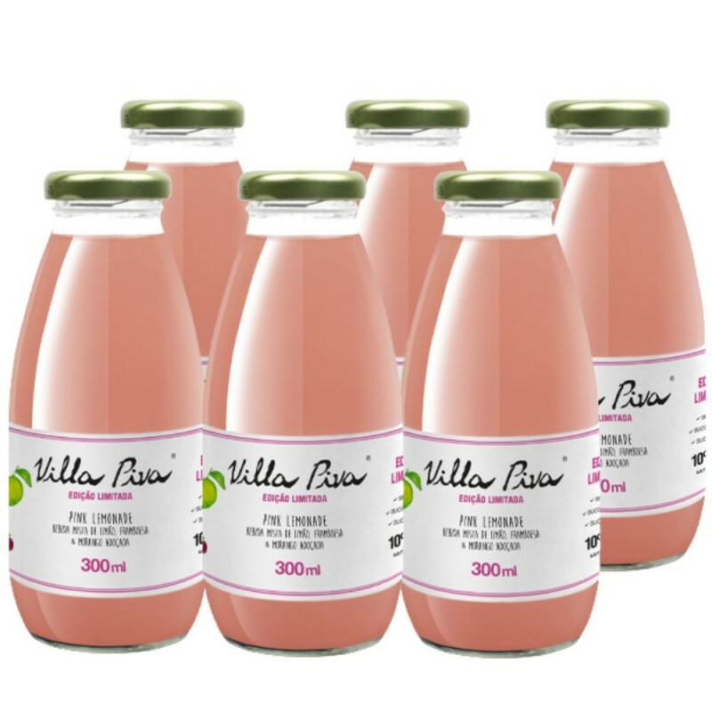 Pack 06 Sucos Pink Lemonade Villa Piva - 300ml cada